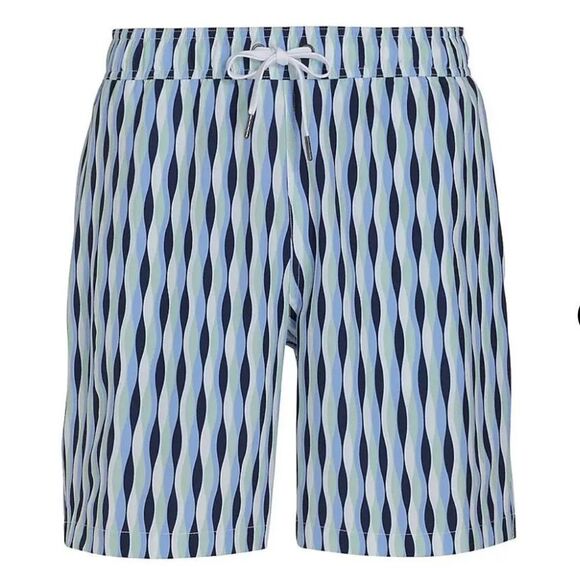 Saks Fifth Avenue Blue Braided Striped Swim Trunks Size L NWTs - Picture 1 of 5